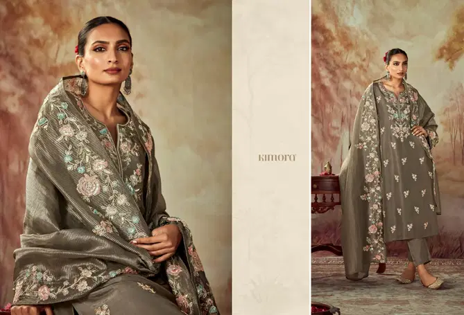 Shahi By Kimora Russian Silk With Embroidery Designer Salwar Suits Wholesale Market In Surat